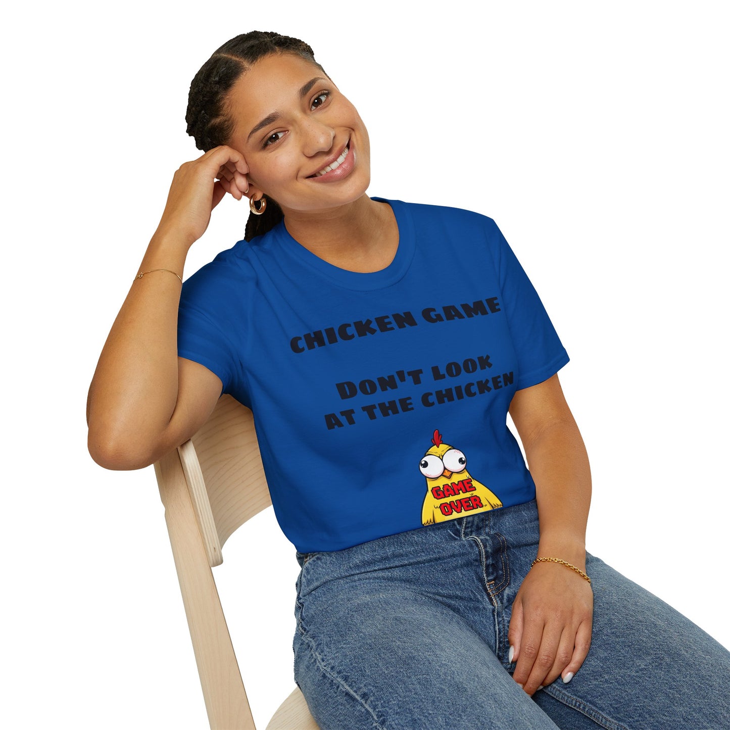 Unisex softstyle T-shirt - Chicken game, don't look at the chicken