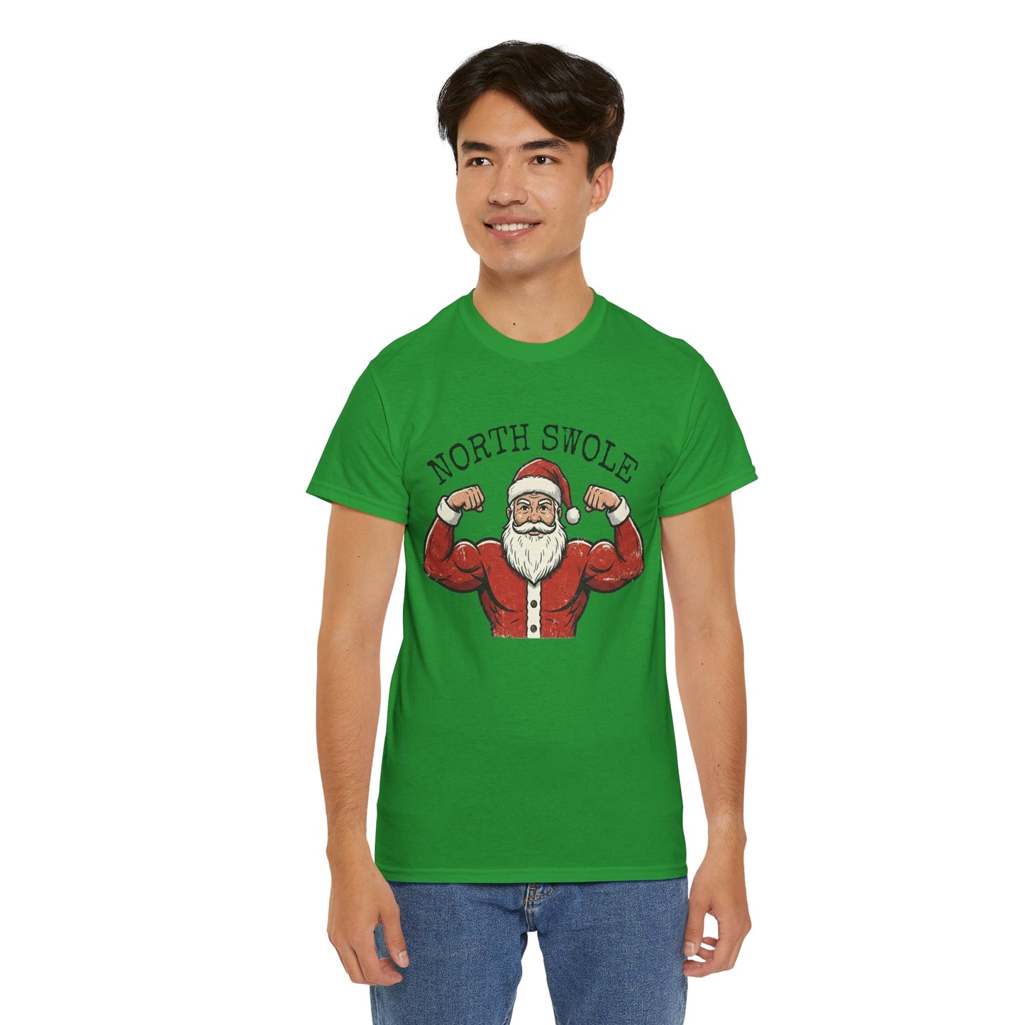Heavy Cotton Christmas Gym T-Shirt - North Swole