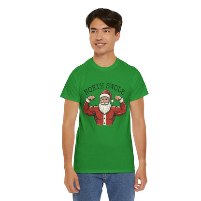 Heavy Cotton Christmas Gym T-Shirt - North Swole