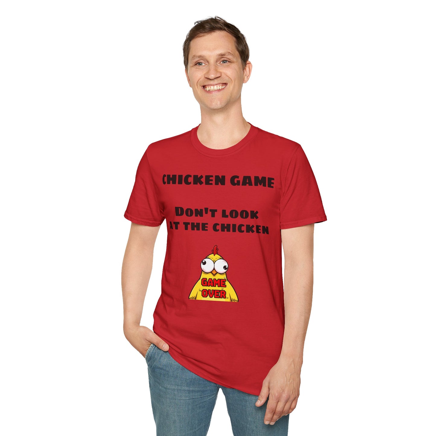 Unisex softstyle T-shirt - Chicken game, don't look at the chicken