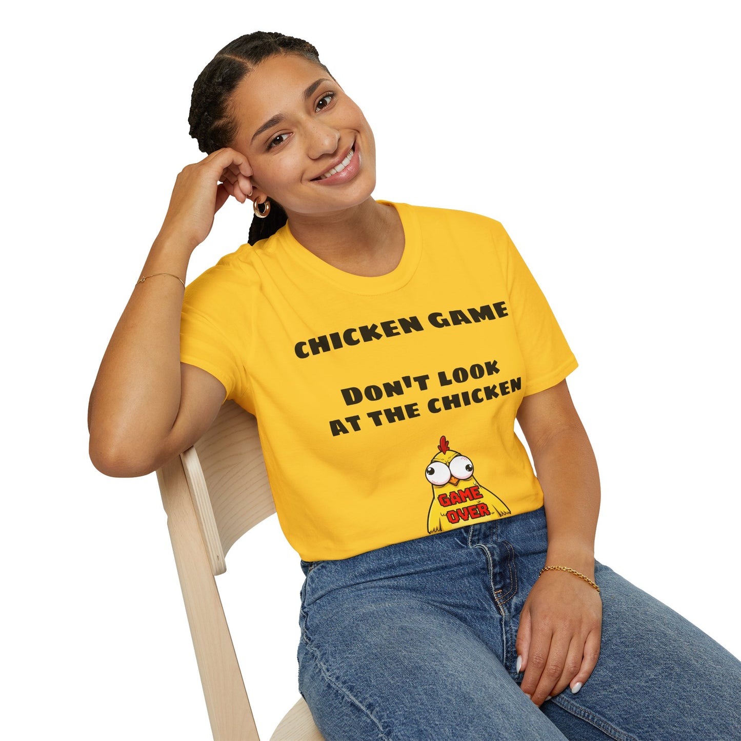 Unisex softstyle T-shirt - Chicken game, don't look at the chicken