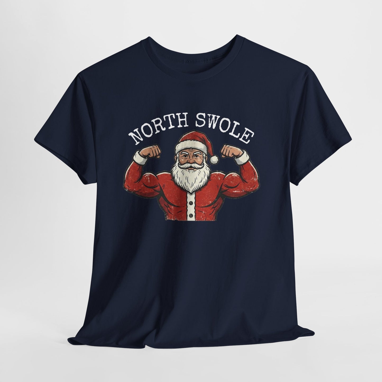 Heavy Cotton Christmas Gym T-Shirt - North Swole