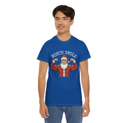 Heavy Cotton Christmas Gym T-Shirt - North Swole