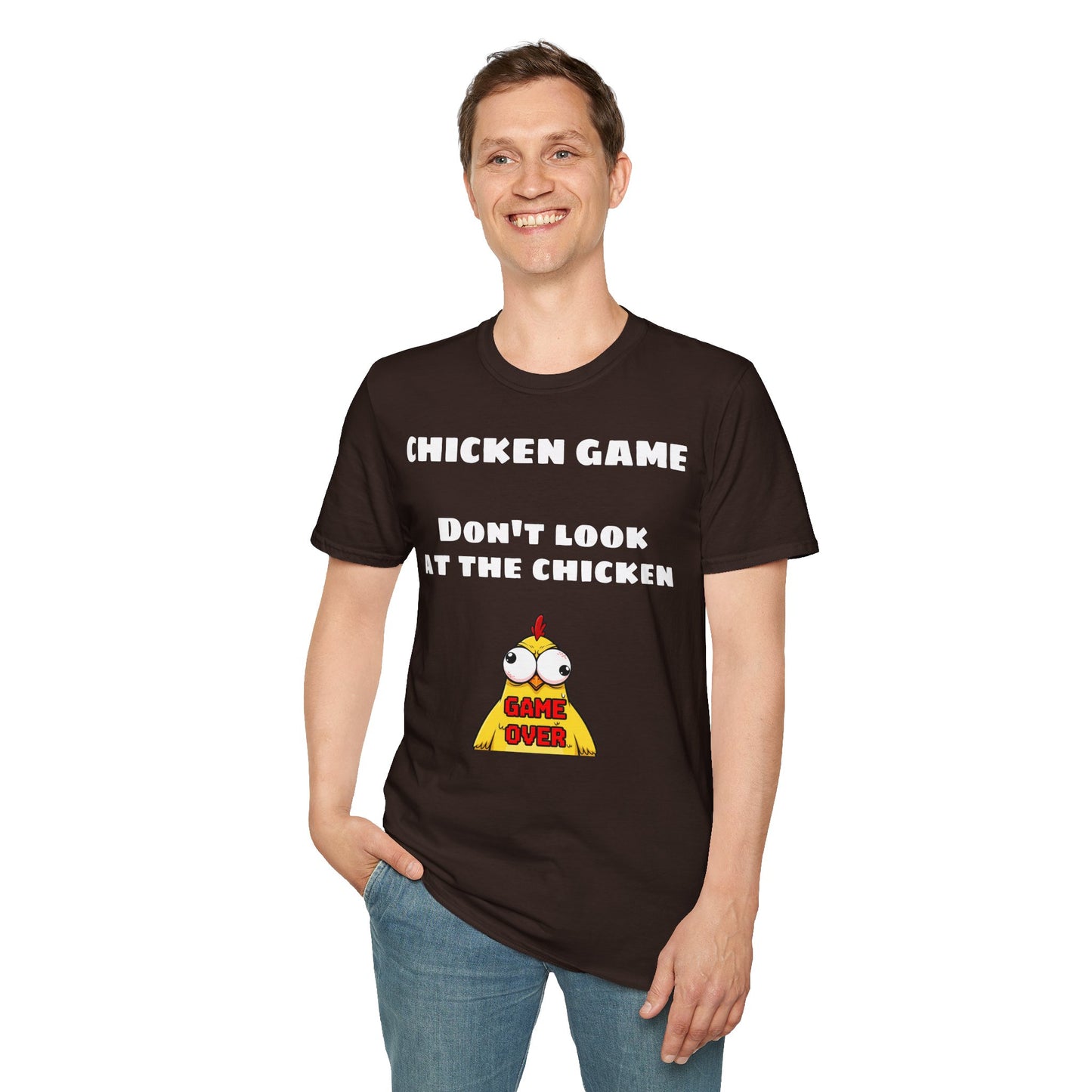 Unisex softstyle T-shirt - Chicken game, don't look at the chicken