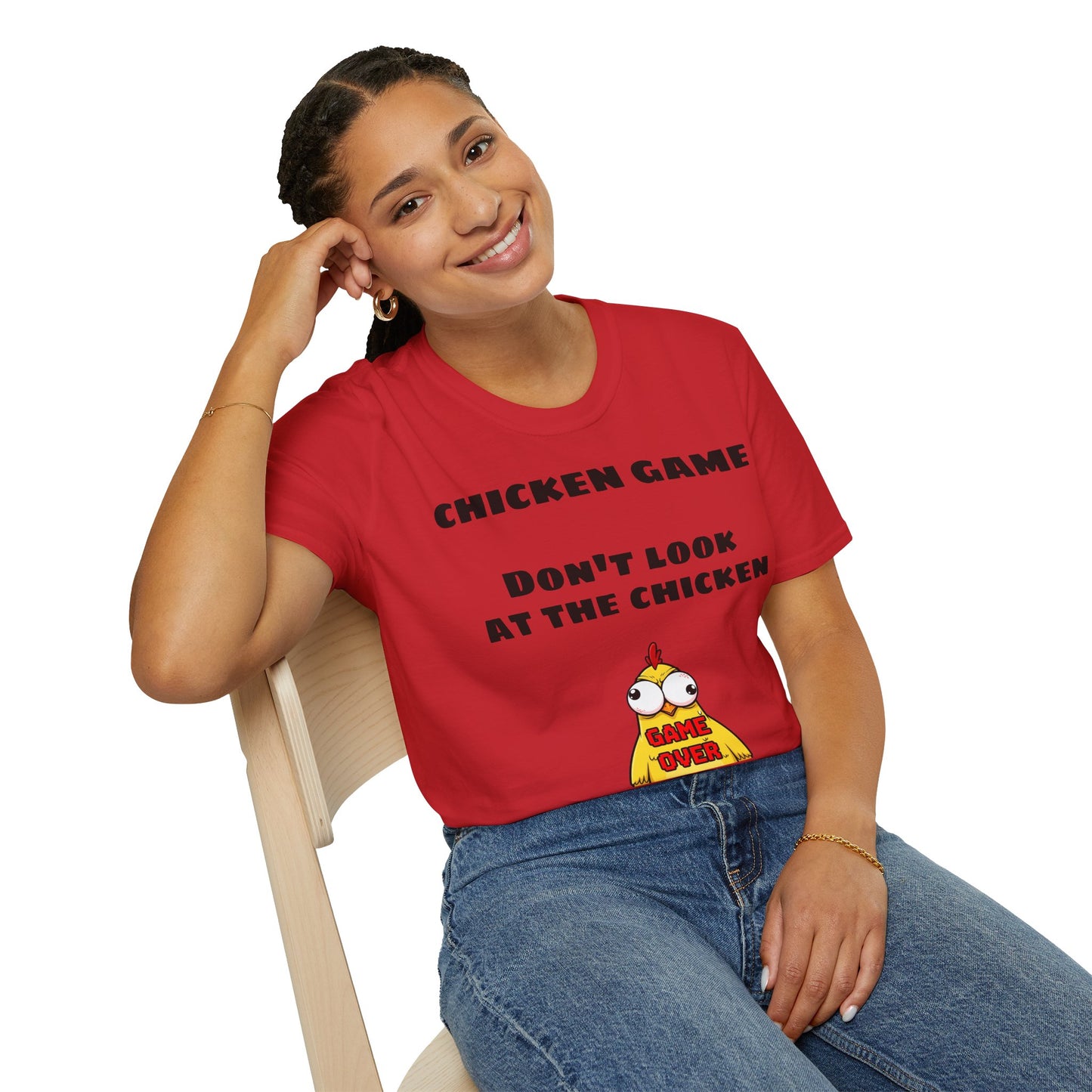Unisex softstyle T-shirt - Chicken game, don't look at the chicken