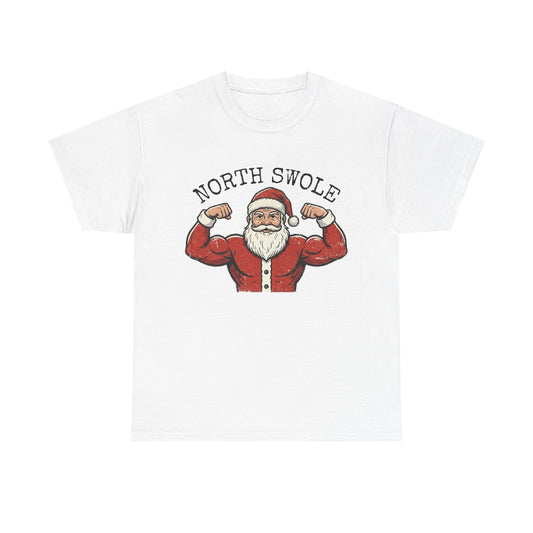 Heavy Cotton Christmas Gym T-Shirt - North Swole