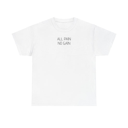 Unisex Heavy Cotton Gym T-Shirt - All Pain No Gain