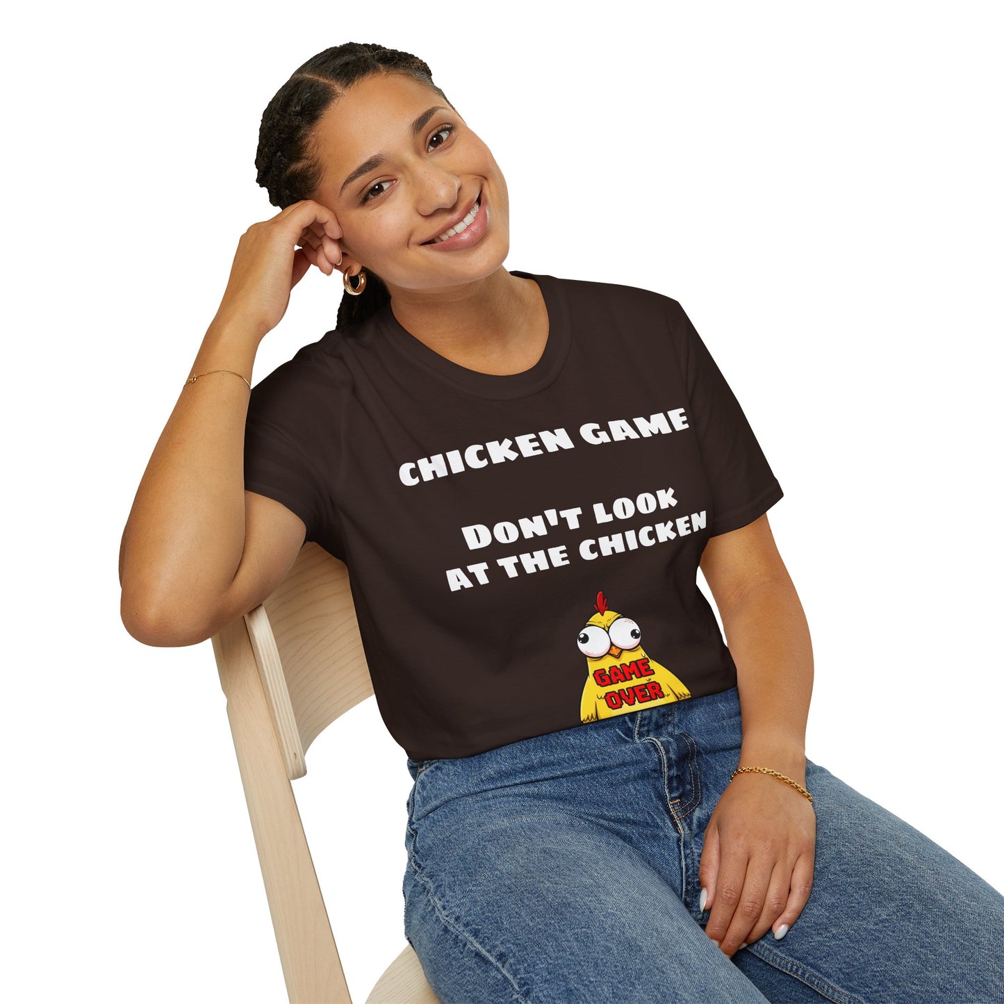 Unisex softstyle T-shirt - Chicken game, don't look at the chicken