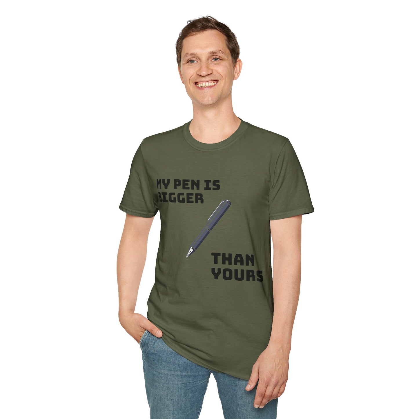 Casual T-Shirt for Men - My pen is bigger than yours
