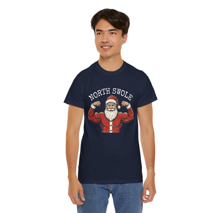 Heavy Cotton Christmas Gym T-Shirt - North Swole