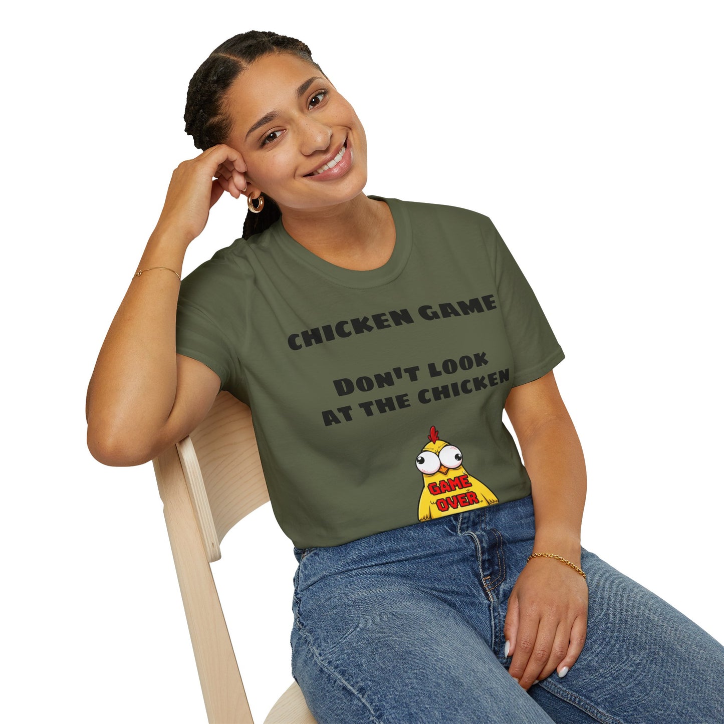 Unisex softstyle T-shirt - Chicken game, don't look at the chicken