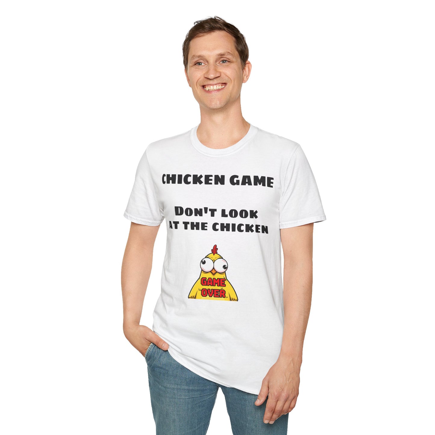 Unisex softstyle T-shirt - Chicken game, don't look at the chicken