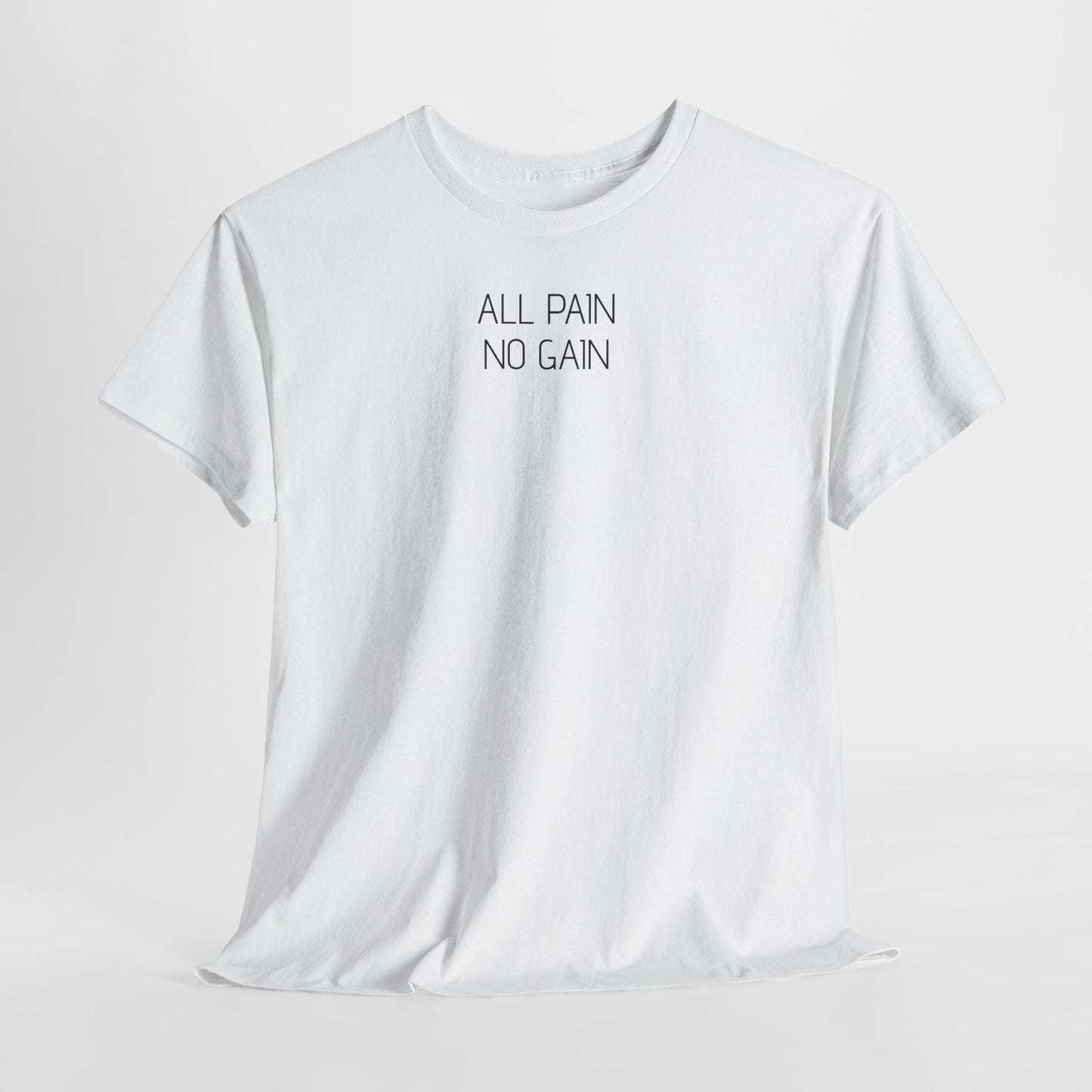 Unisex Heavy Cotton Gym T-Shirt - All Pain No Gain