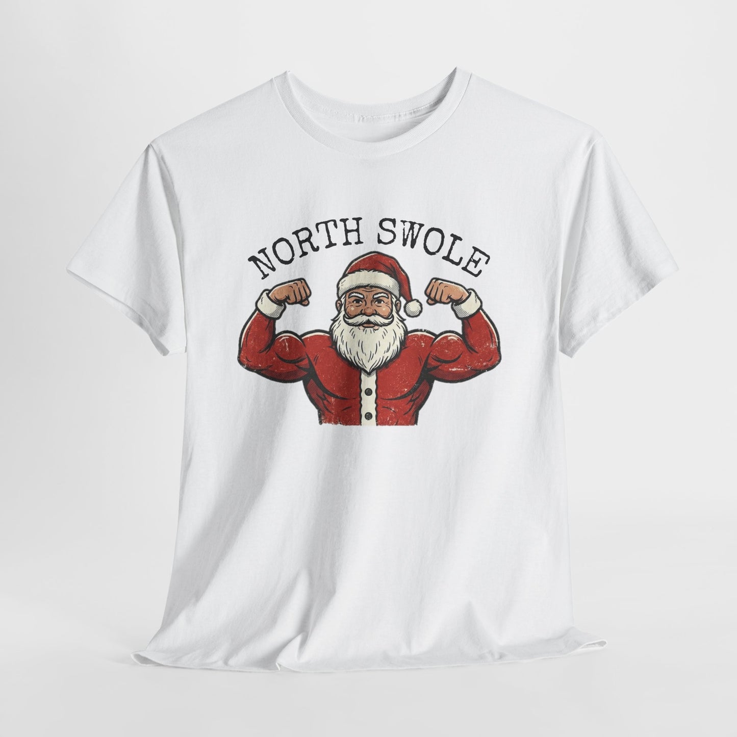 Heavy Cotton Christmas Gym T-Shirt - North Swole