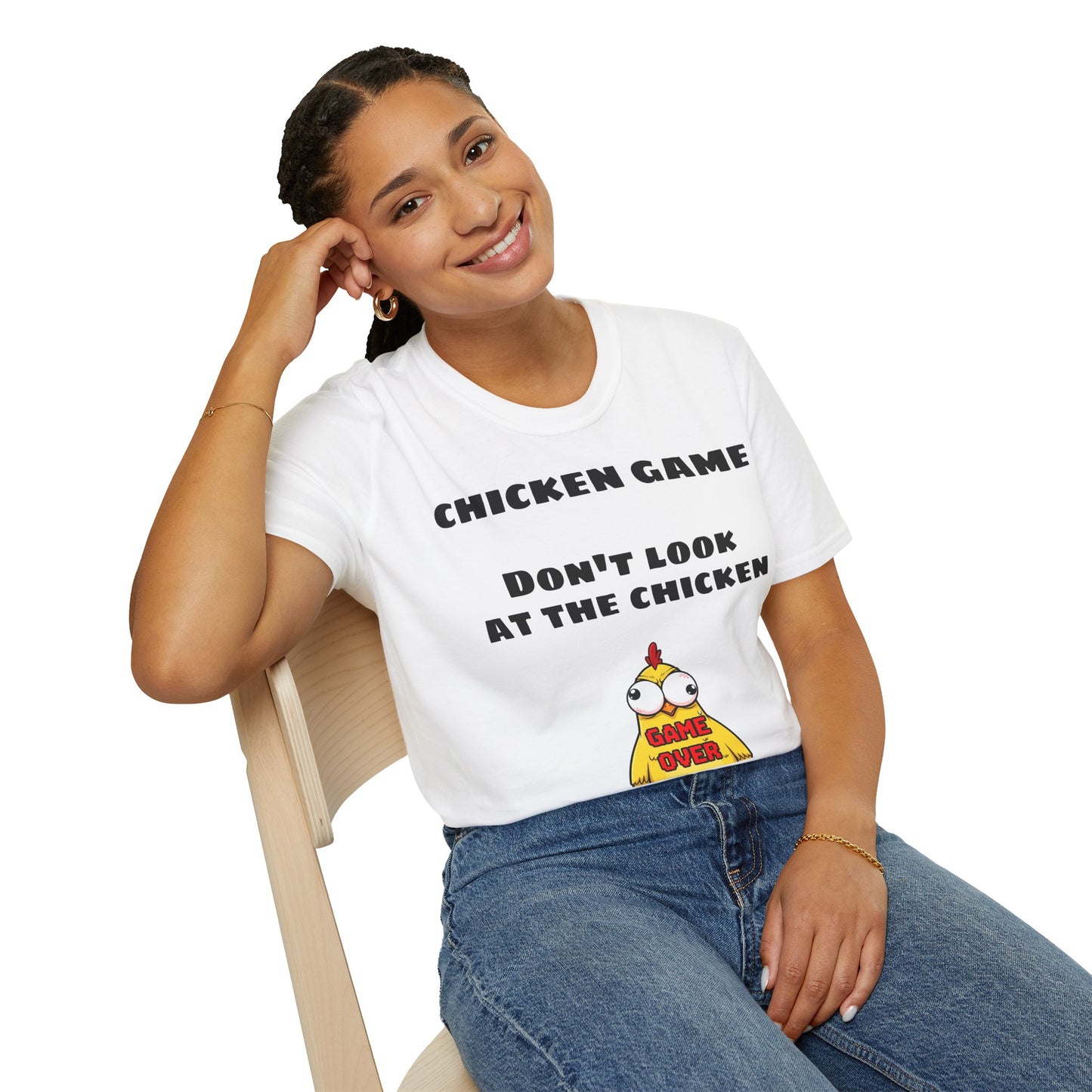 Unisex softstyle T-shirt - Chicken game, don't look at the chicken