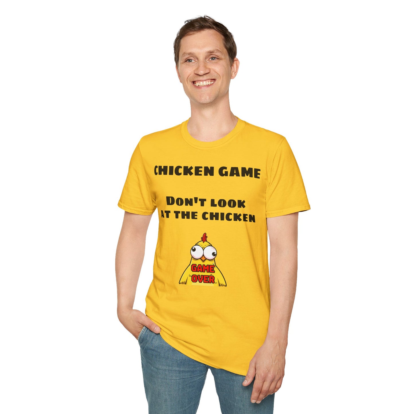 Unisex softstyle T-shirt - Chicken game, don't look at the chicken