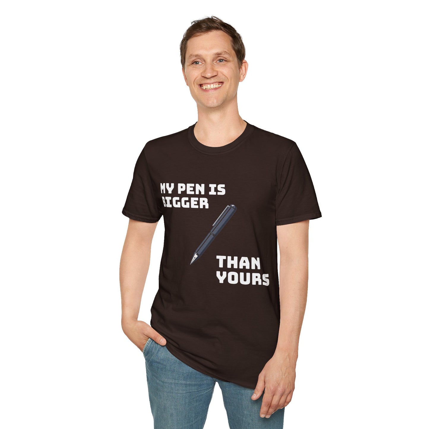 Casual T-Shirt for Men - My pen is bigger than yours