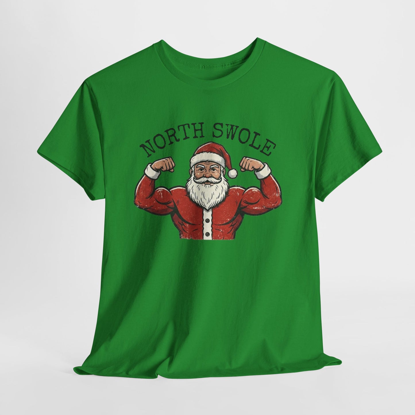 Heavy Cotton Christmas Gym T-Shirt - North Swole