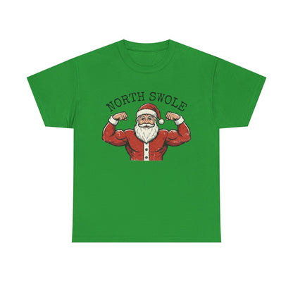 Heavy Cotton Christmas Gym T-Shirt - North Swole
