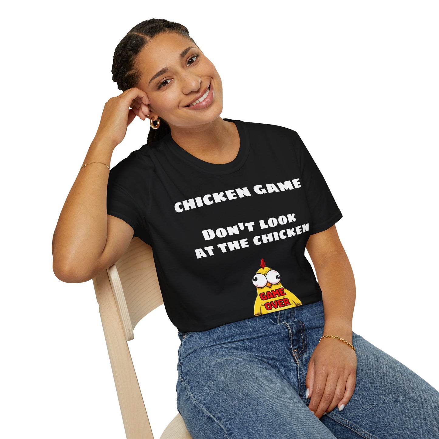 Unisex softstyle T-shirt - Chicken game, don't look at the chicken