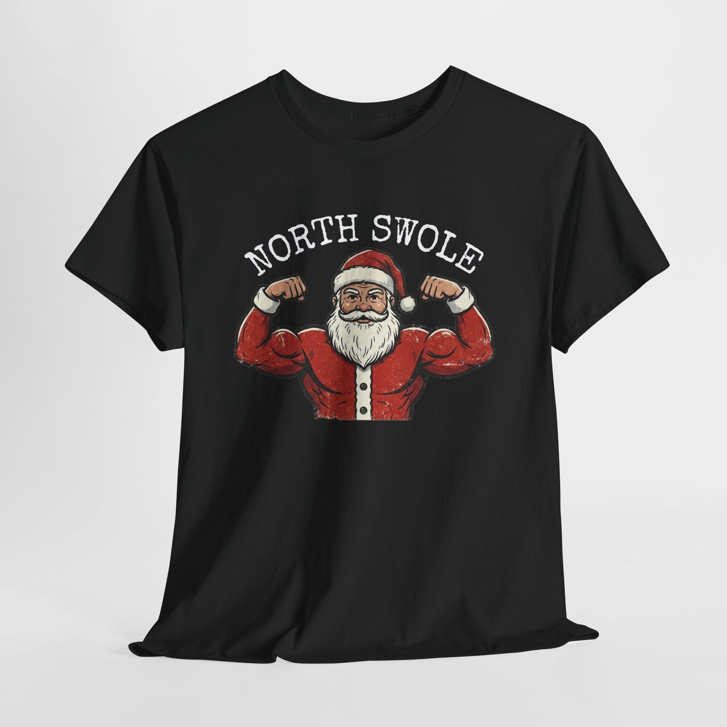 Heavy Cotton Christmas Gym T-Shirt - North Swole