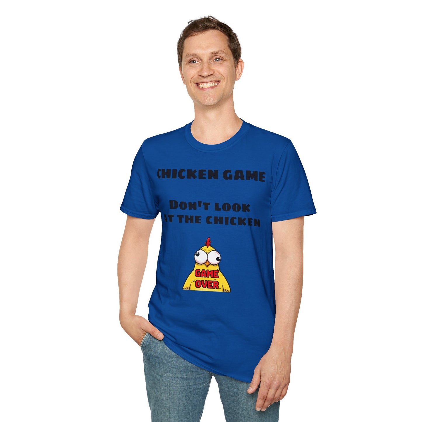 Unisex softstyle T-shirt - Chicken game, don't look at the chicken